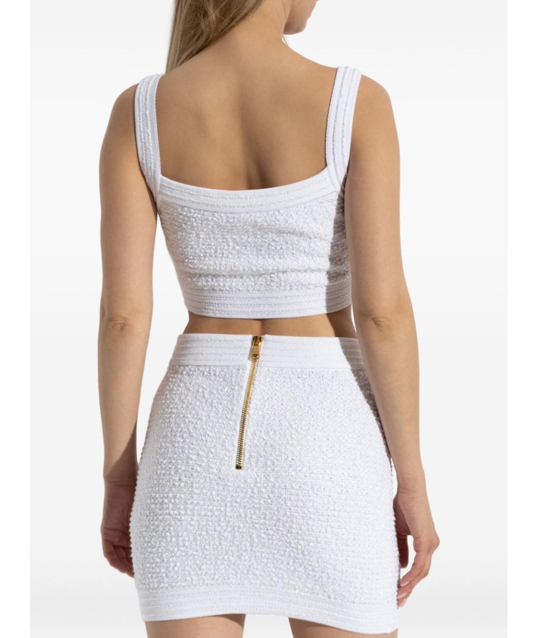 BALMAIN Белая полиамидовая майка, фото 3