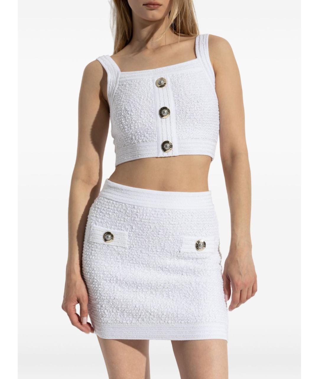 BALMAIN Белая полиамидовая майка, фото 2