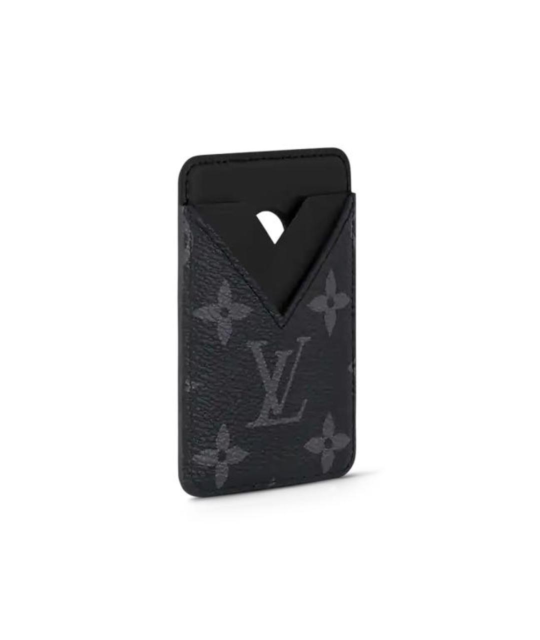 LOUIS VUITTON Черный кожаный кардхолдер, фото 2