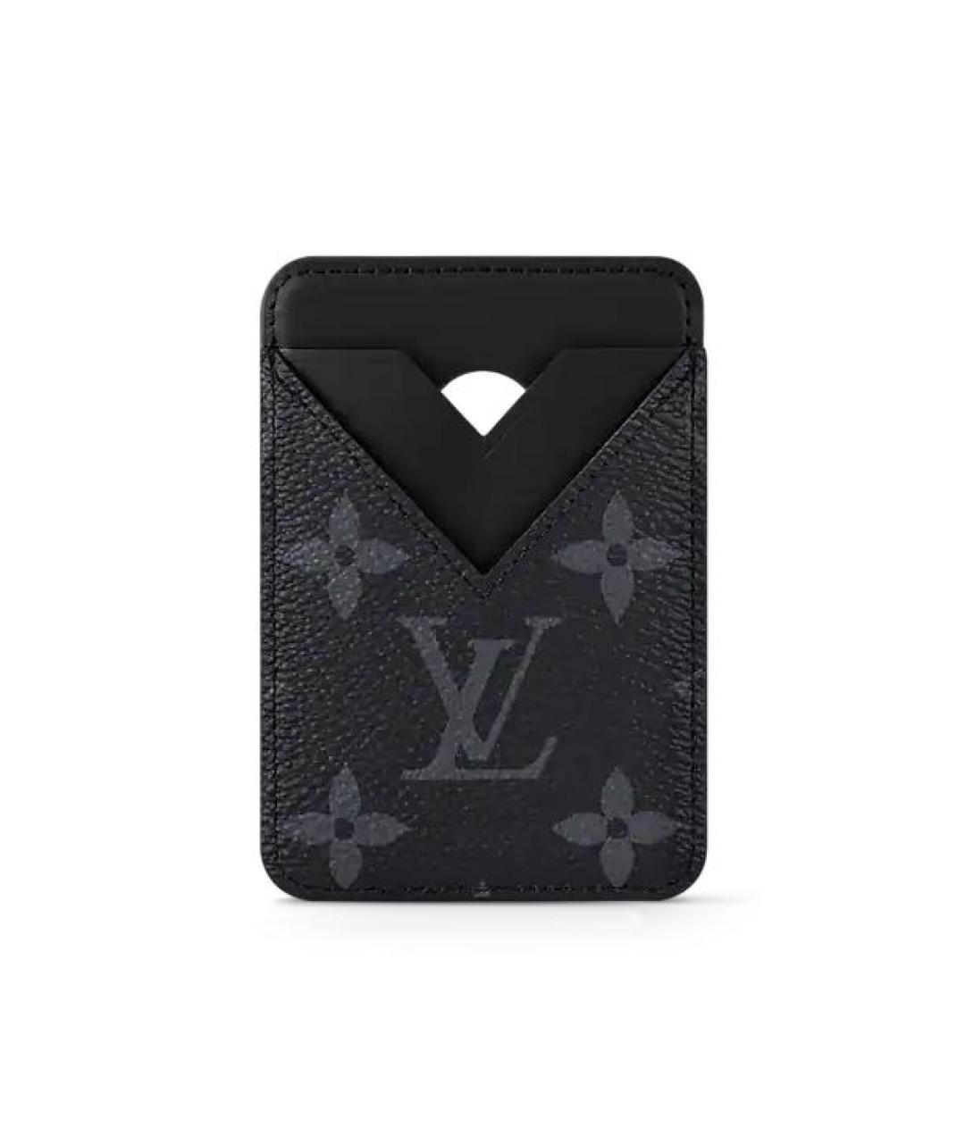 LOUIS VUITTON Черный кожаный кардхолдер, фото 1