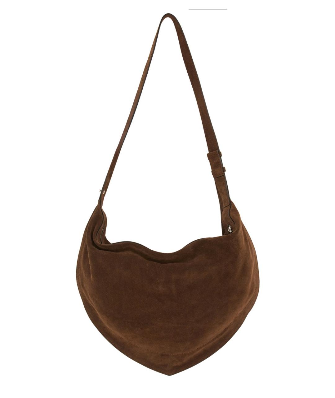 FEDERICO CINA Коричневая замшевая сумка с короткими ручками, фото 3