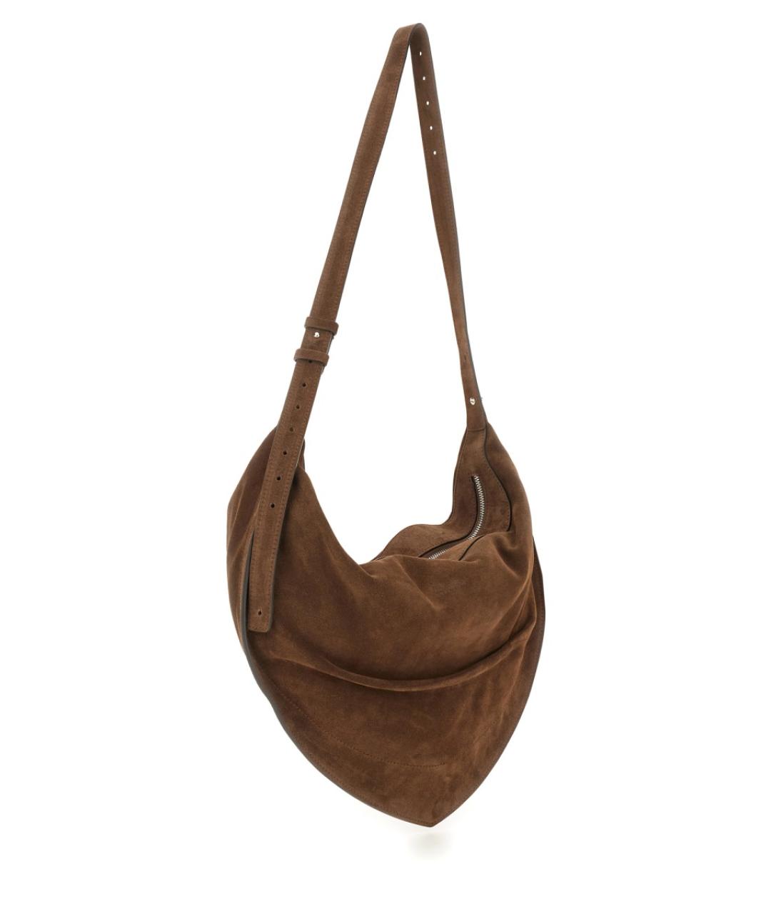 FEDERICO CINA Коричневая замшевая сумка с короткими ручками, фото 4