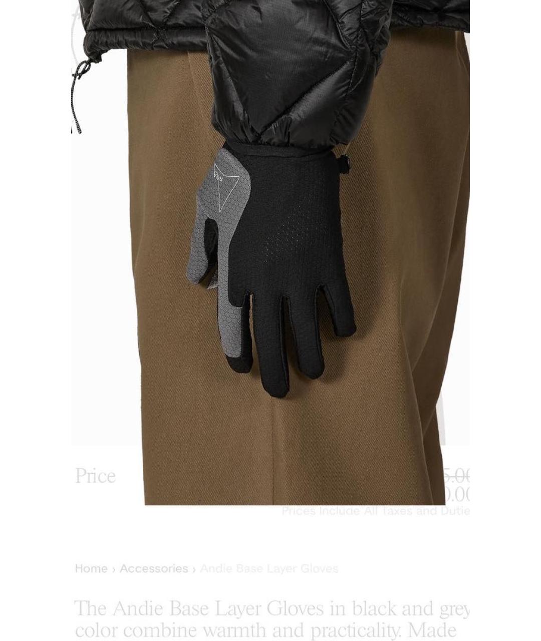 ROA Черные синтетические перчатки, фото 3