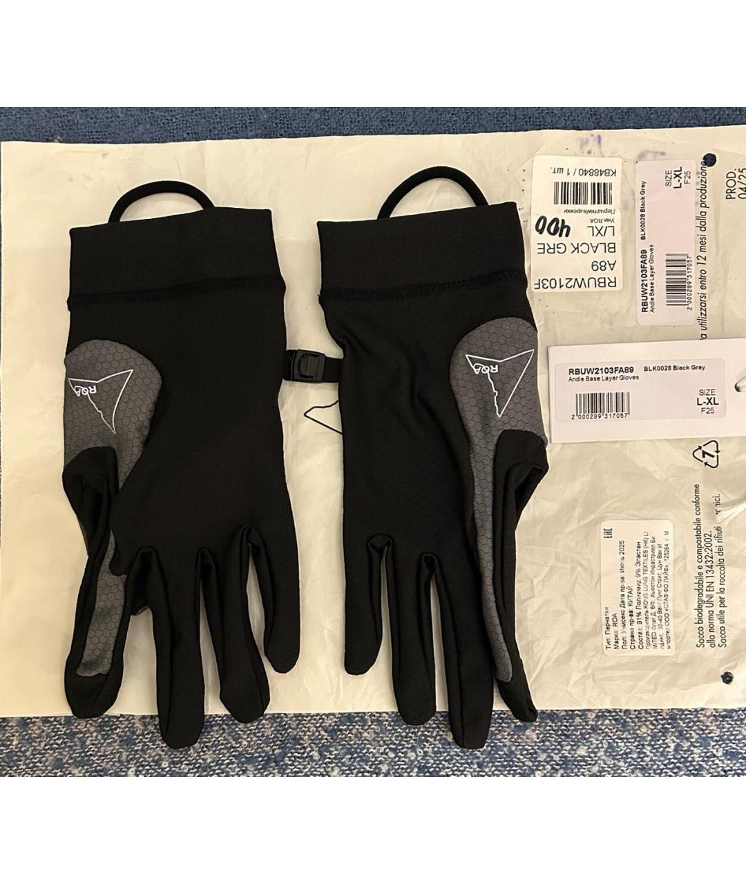 ROA Черные синтетические перчатки, фото 4