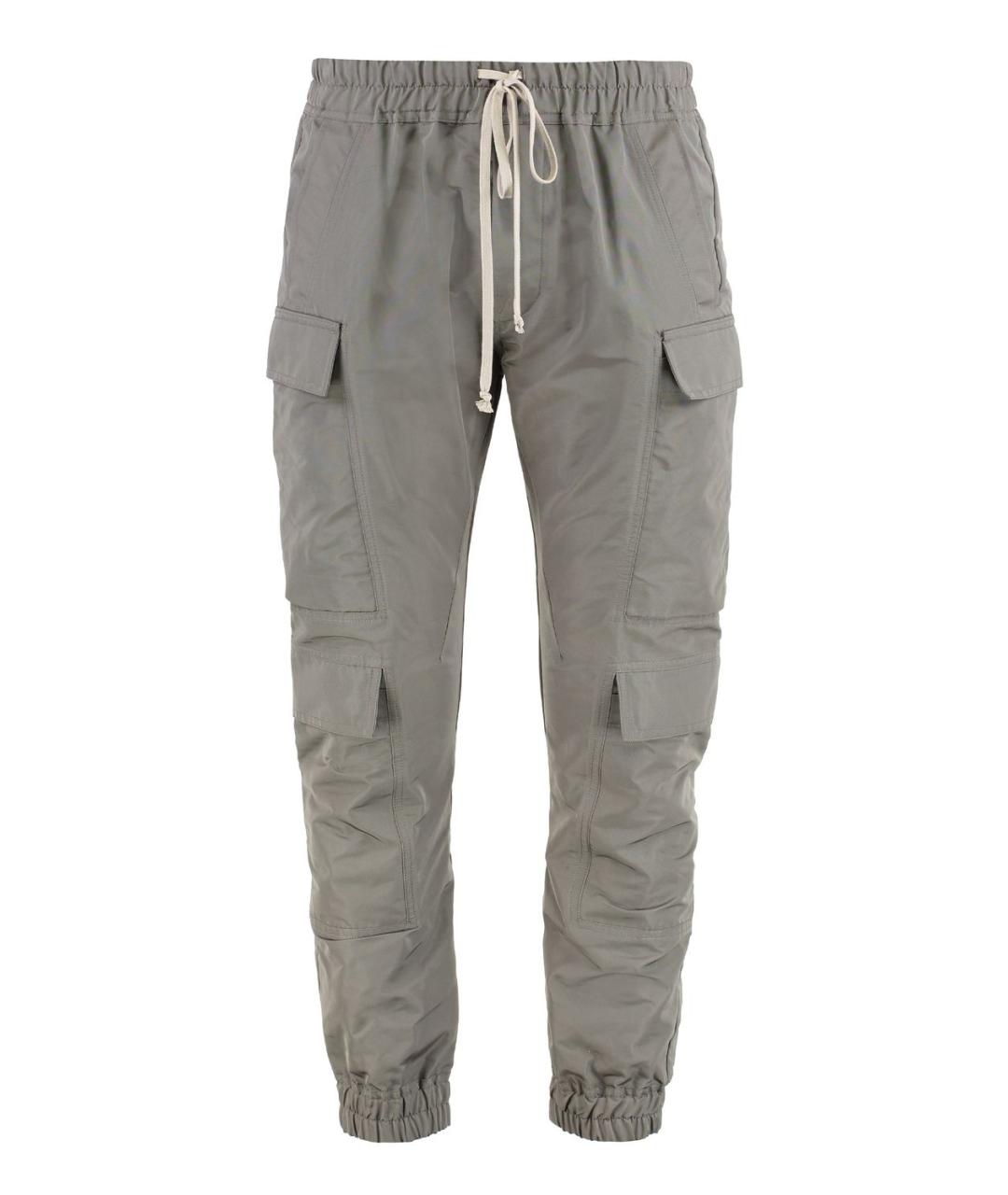 RICK OWENS Серые полиамидовые повседневные брюки, фото 1