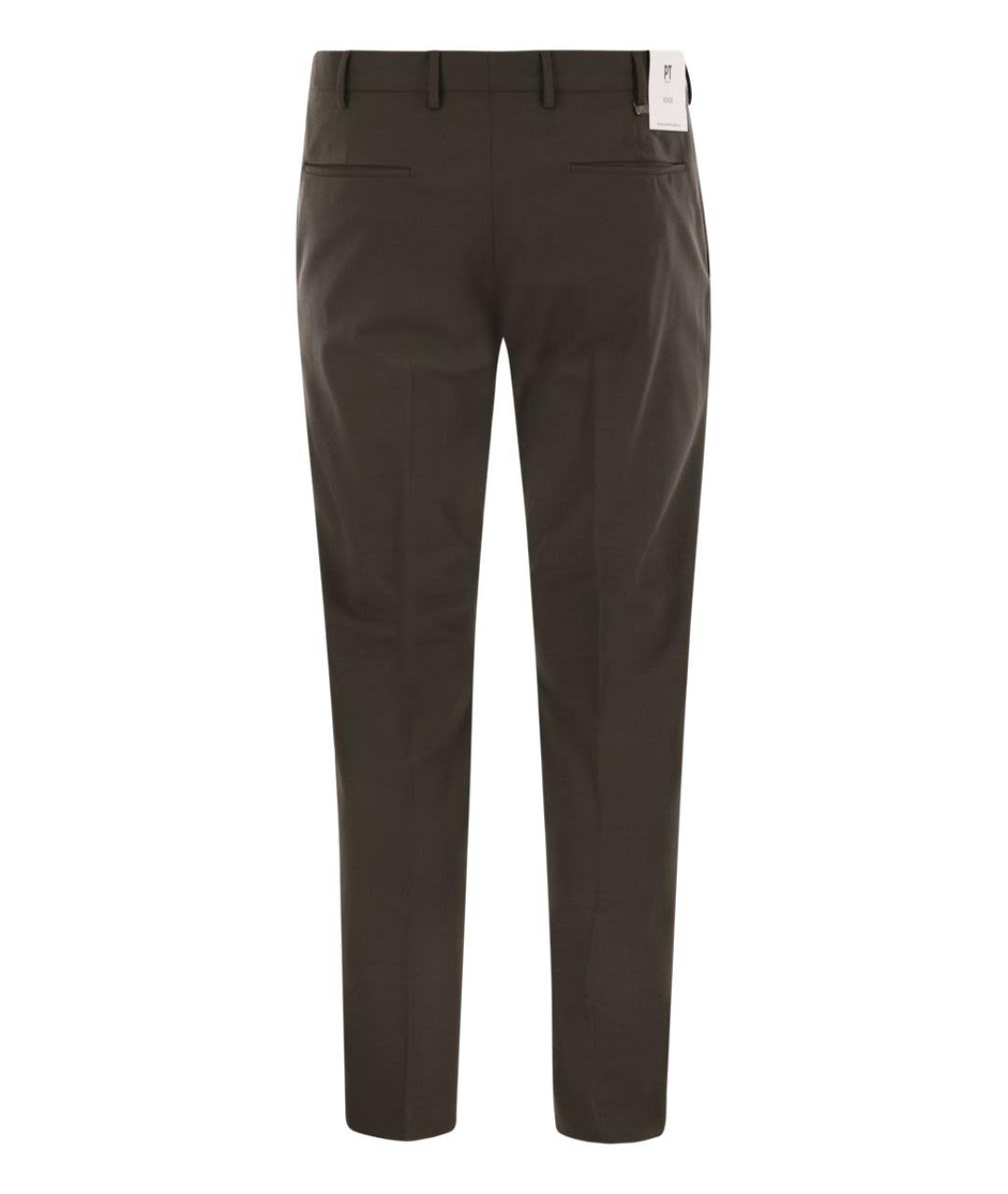 PT TORINO Коричневые шерстяные повседневные брюки, фото 2