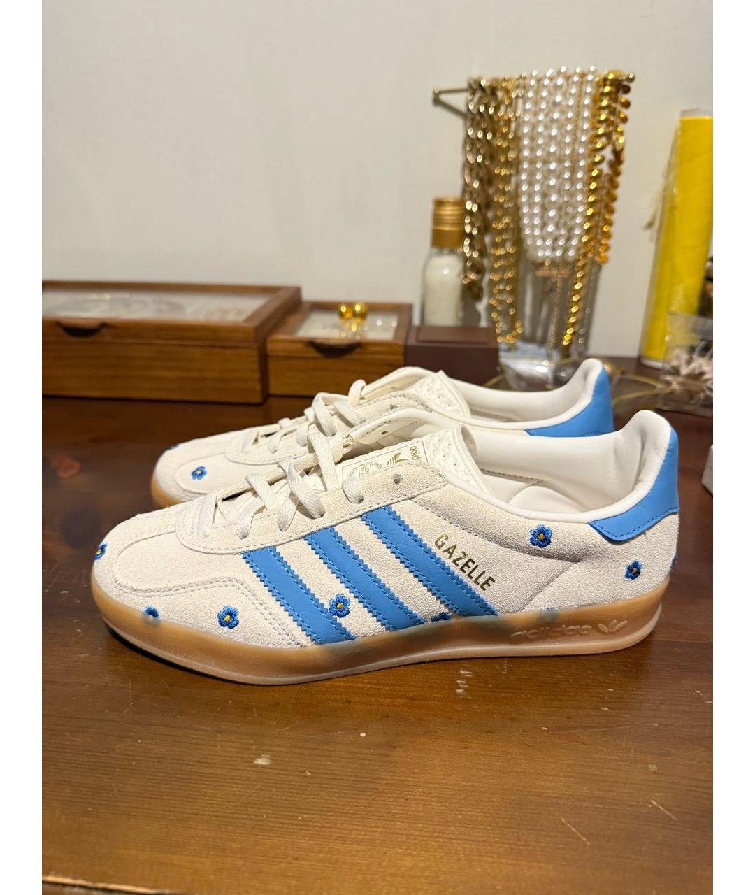 ADIDAS Бежевые кожаные кеды, фото 4