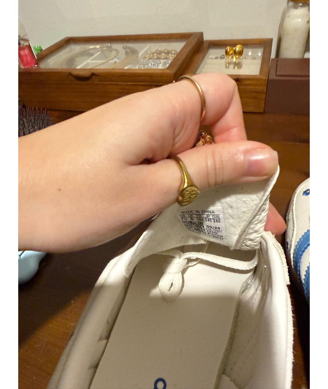 ADIDAS Бежевые кожаные кеды, фото 8