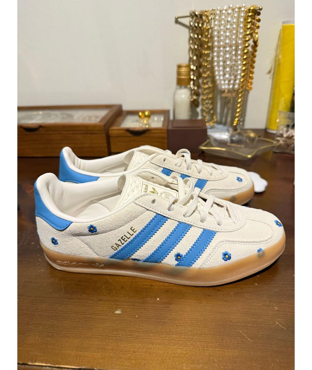 ADIDAS Бежевые кожаные кеды, фото 5