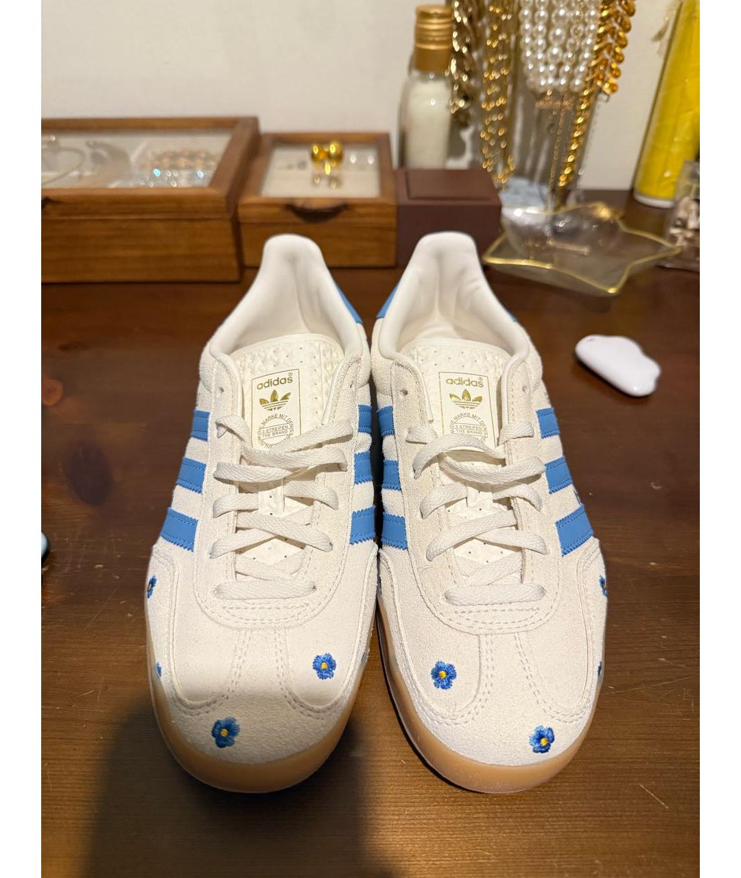 ADIDAS Бежевые кожаные кеды, фото 3