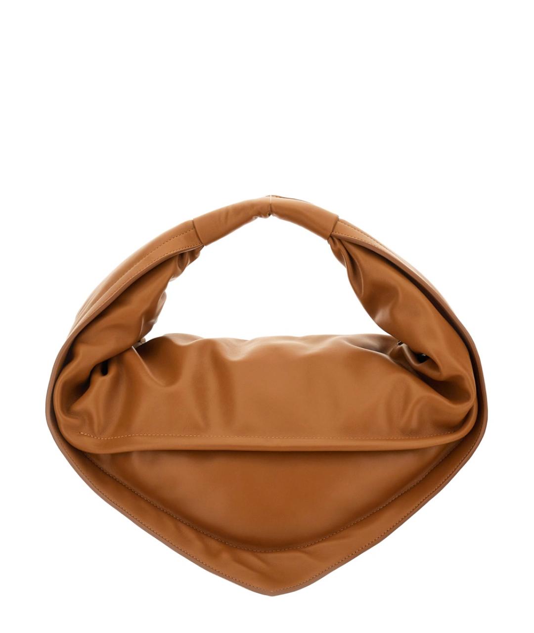 FEDERICO CINA Коричневая кожаная сумка с короткими ручками, фото 1