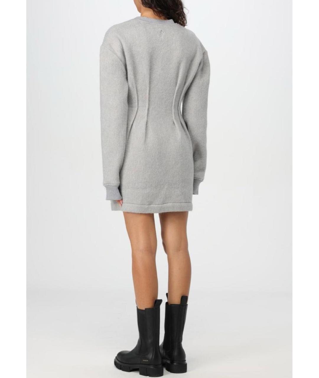J.W.ANDERSON Серое шерстяное повседневное платье, фото 3
