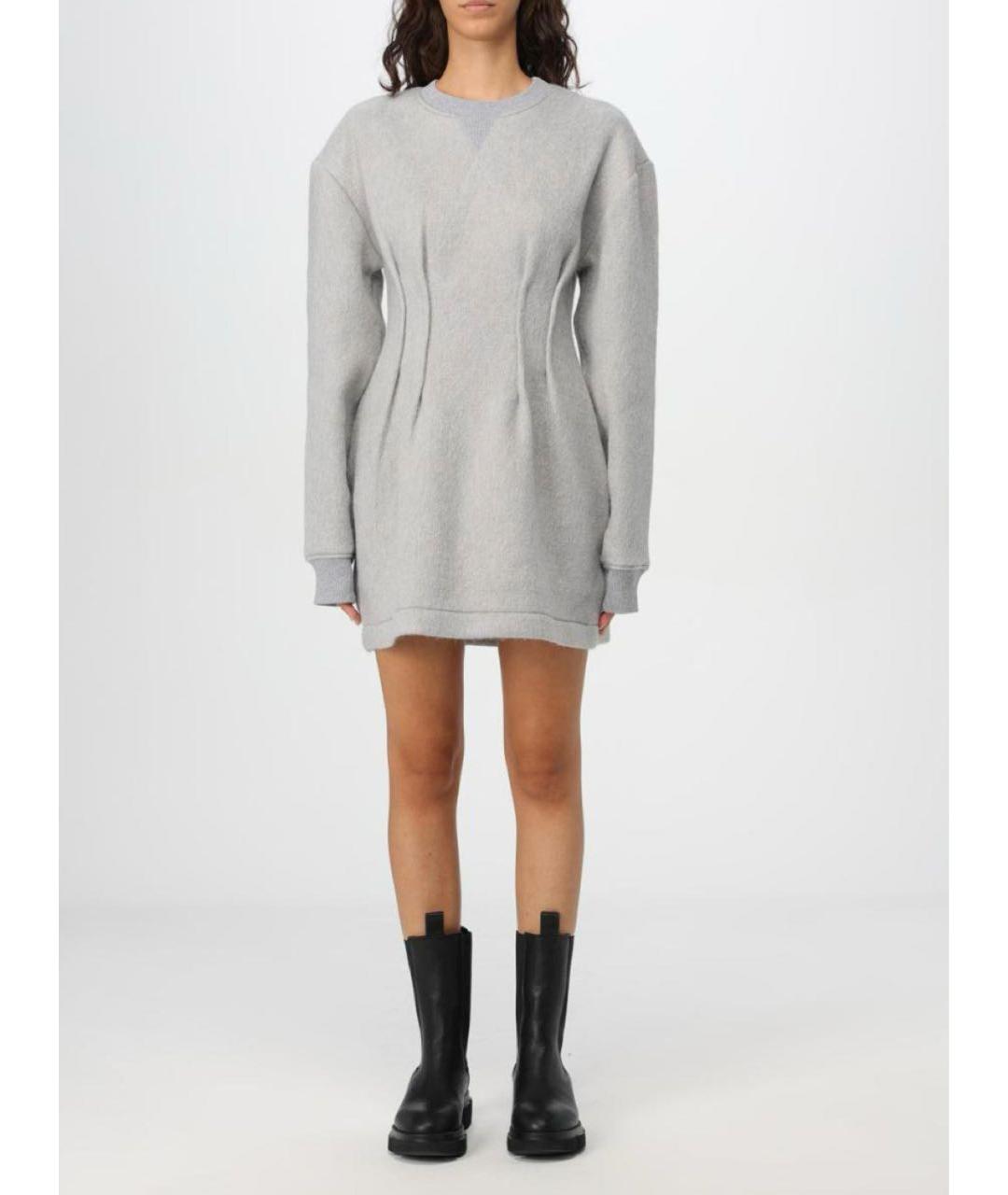J.W.ANDERSON Серое шерстяное повседневное платье, фото 2