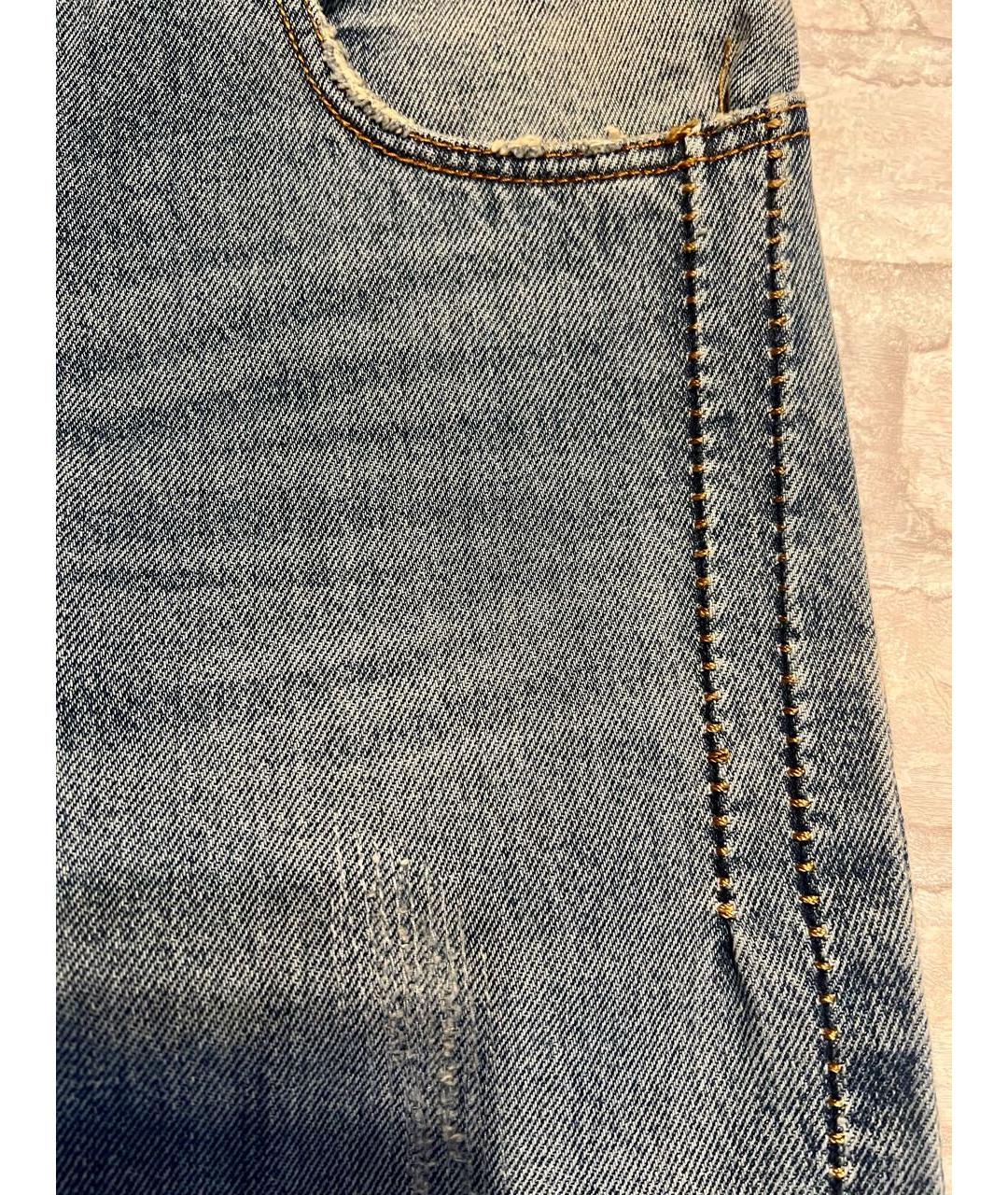 ROBERTO CAVALLI Синие хлопковые прямые джинсы, фото 3