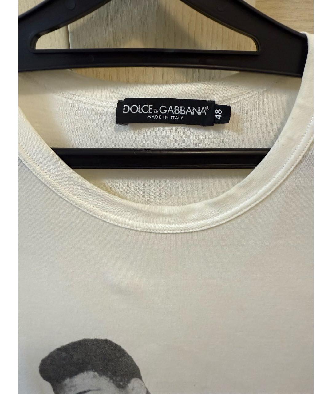 DOLCE&GABBANA Белая хлопковая футболка, фото 3