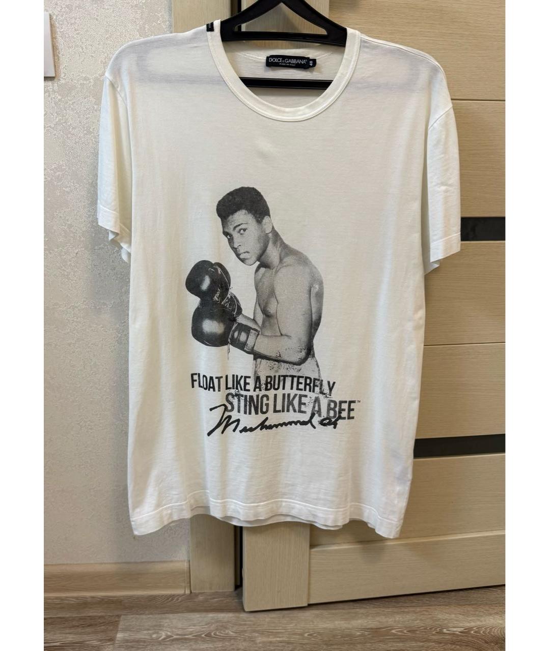 DOLCE&GABBANA Белая хлопковая футболка, фото 7