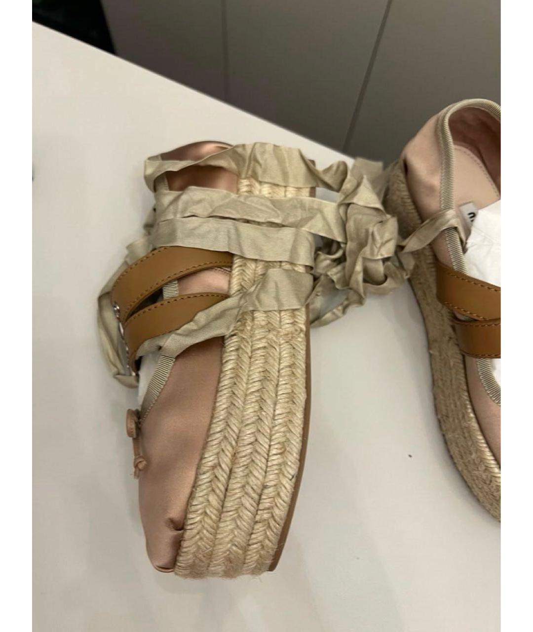 MIU MIU Розовые текстильные эспадрильи, фото 5