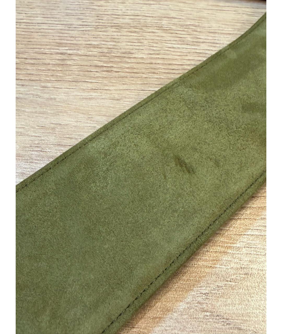 SAINT LAURENT Хаки замшевый ремень, фото 5