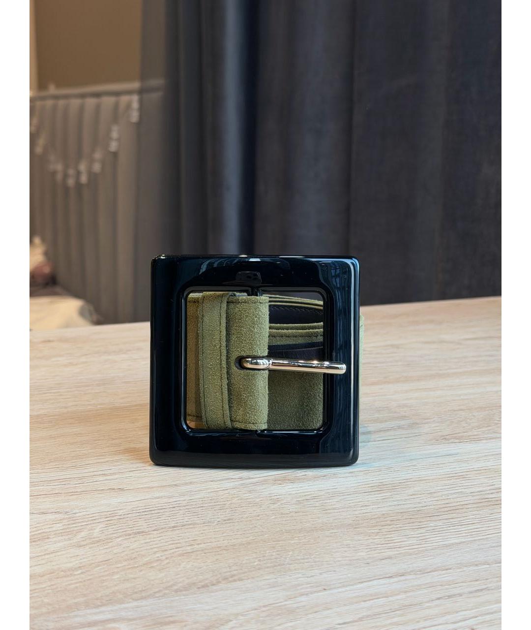 SAINT LAURENT Хаки замшевый ремень, фото 2