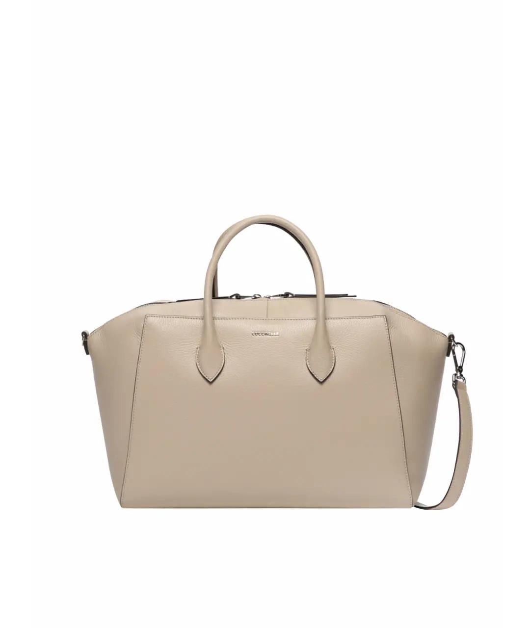 COCCINELLE Бежевая кожаная сумка с короткими ручками, фото 1