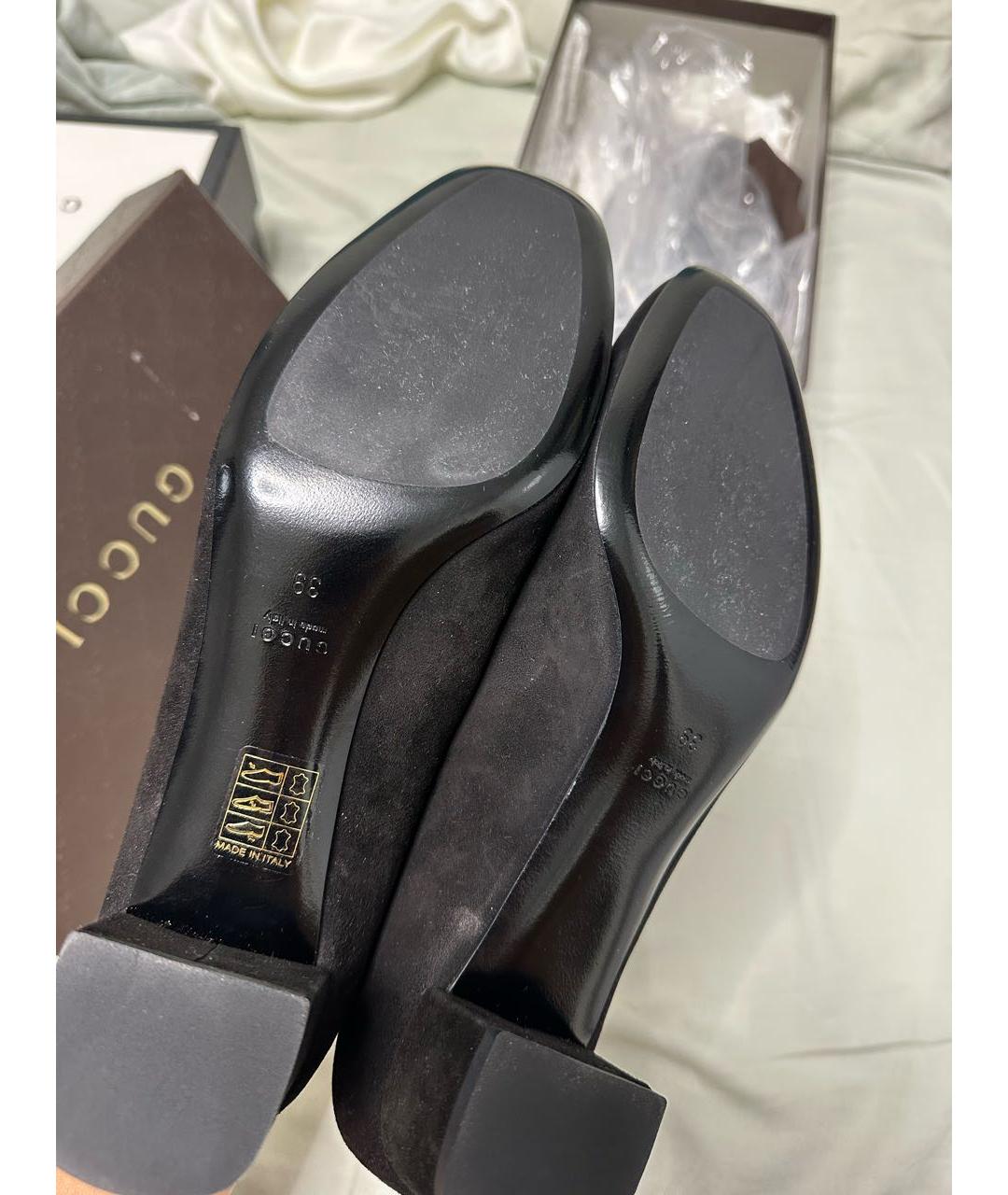 GUCCI Черные замшевые туфли, фото 5