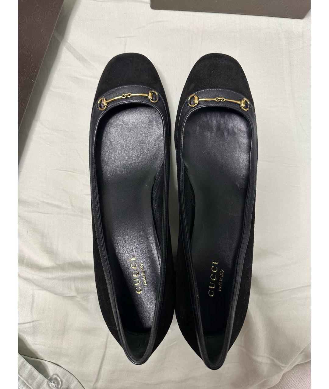 GUCCI Черные замшевые туфли, фото 3