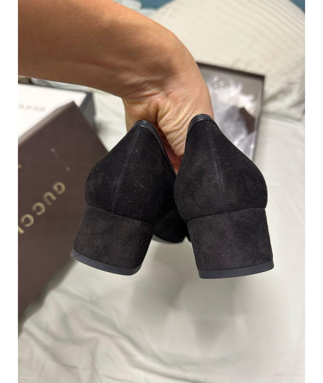 GUCCI Черные замшевые туфли, фото 4