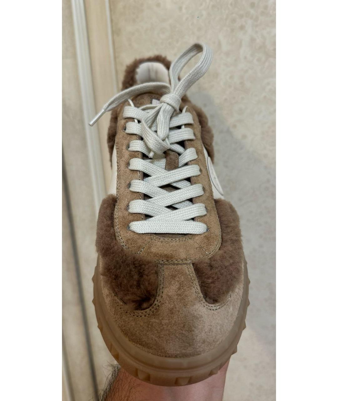 VALENTINO Бежевые замшевые кеды, фото 2
