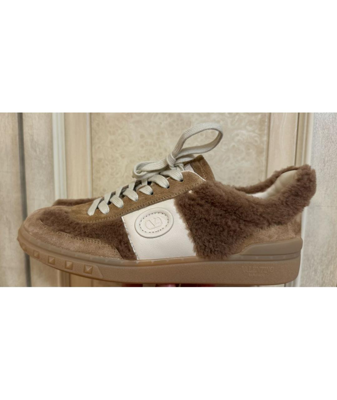 VALENTINO Бежевые замшевые кеды, фото 6