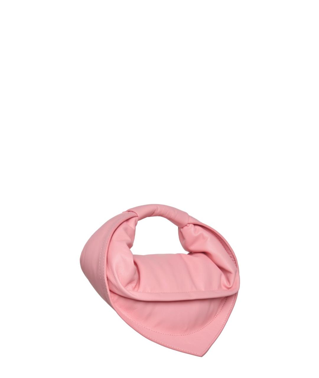 FEDERICO CINA Розовая кожаная сумка с короткими ручками, фото 3
