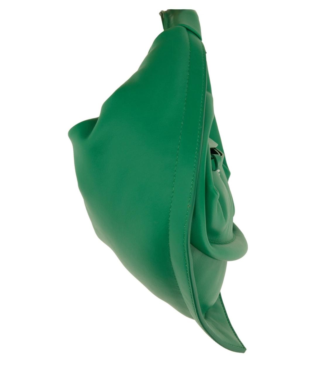 FEDERICO CINA Зеленая кожаная сумка с короткими ручками, фото 5