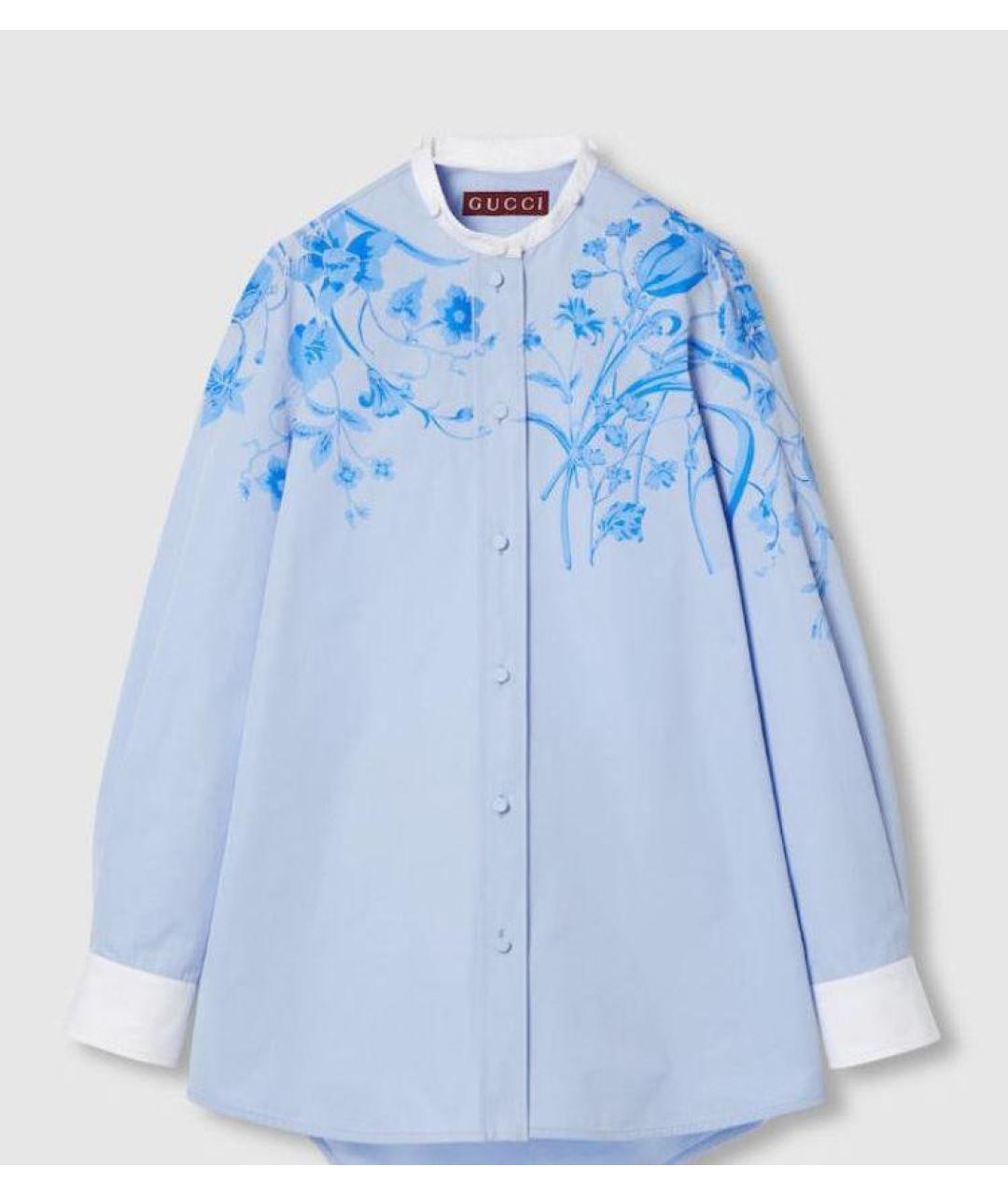 GUCCI Голубая хлопковая рубашка, фото 2