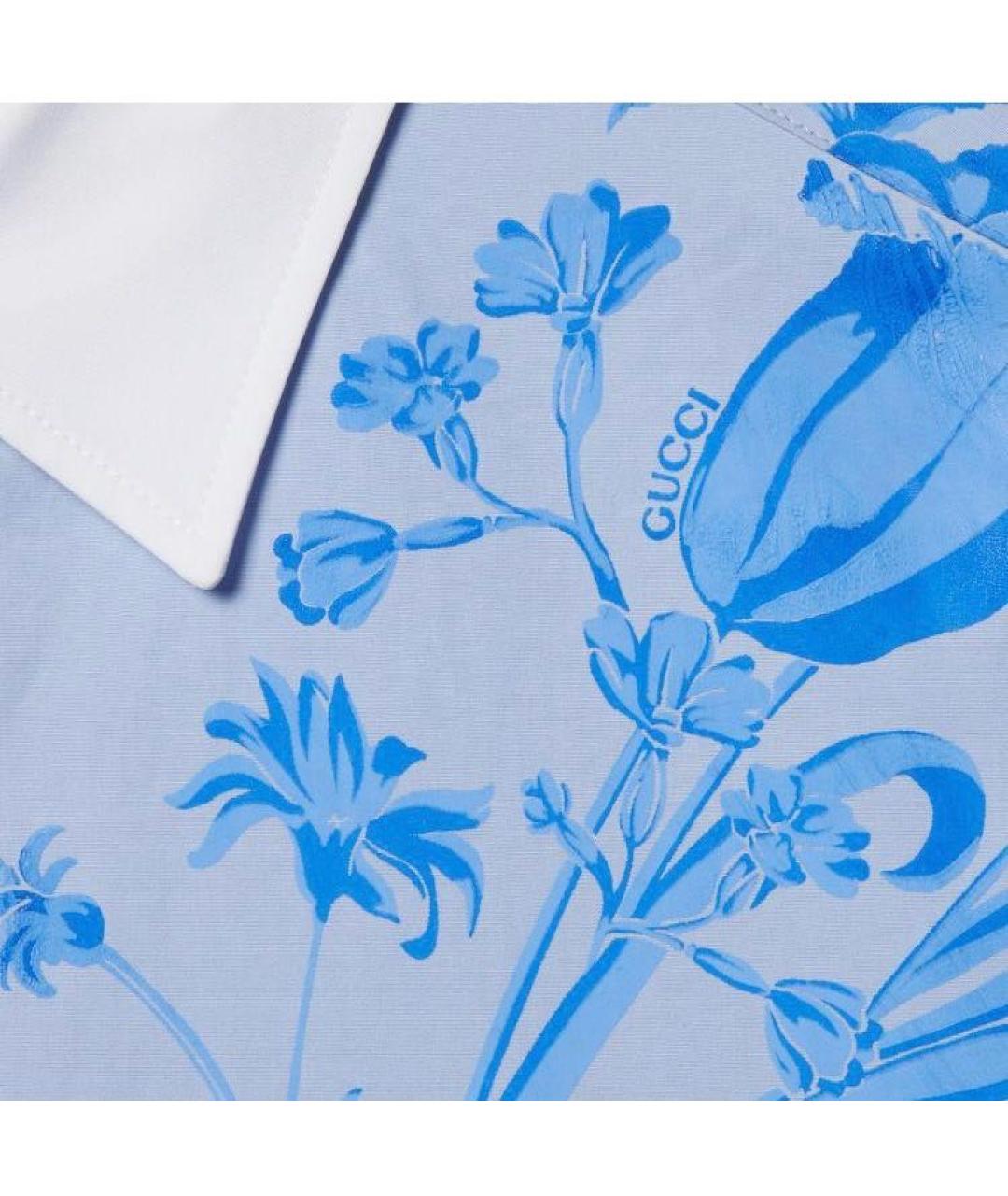 GUCCI Голубая хлопковая рубашка, фото 4