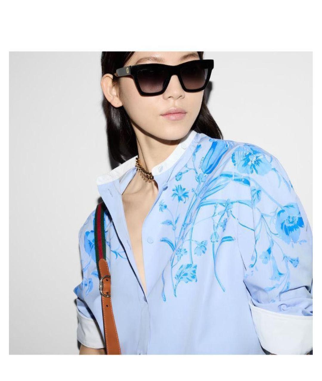 GUCCI Голубая хлопковая рубашка, фото 3