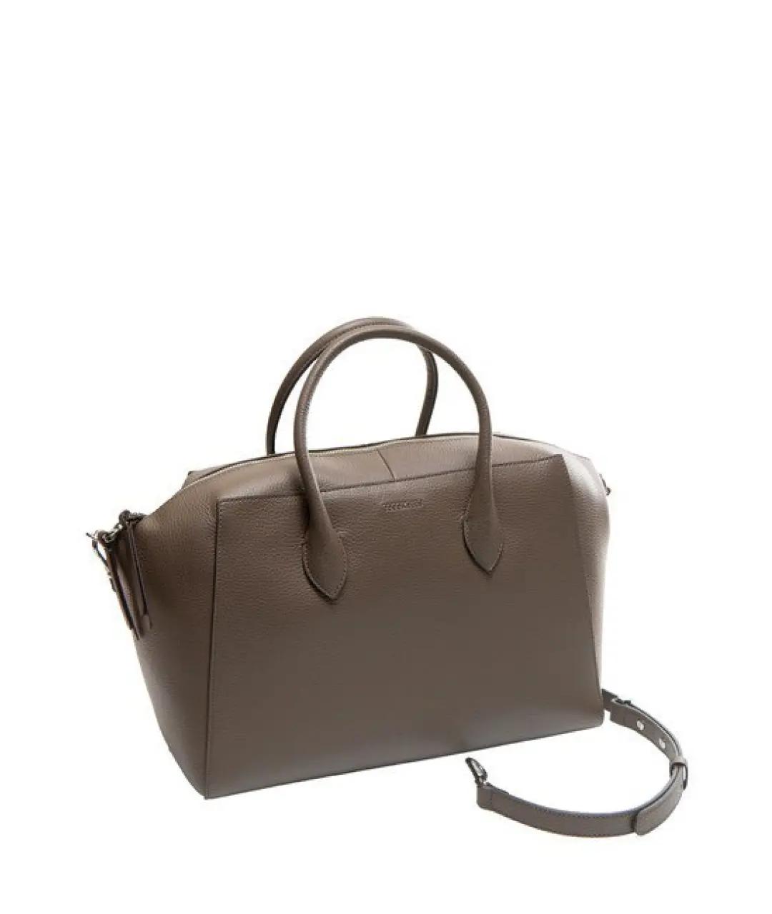 COCCINELLE Коричневая кожаная сумка с короткими ручками, фото 2