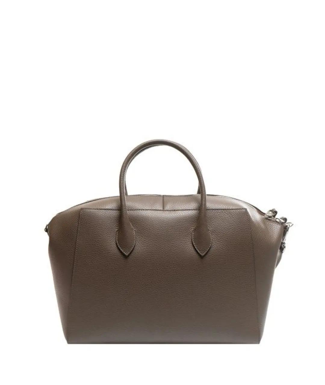 COCCINELLE Коричневая кожаная сумка с короткими ручками, фото 3