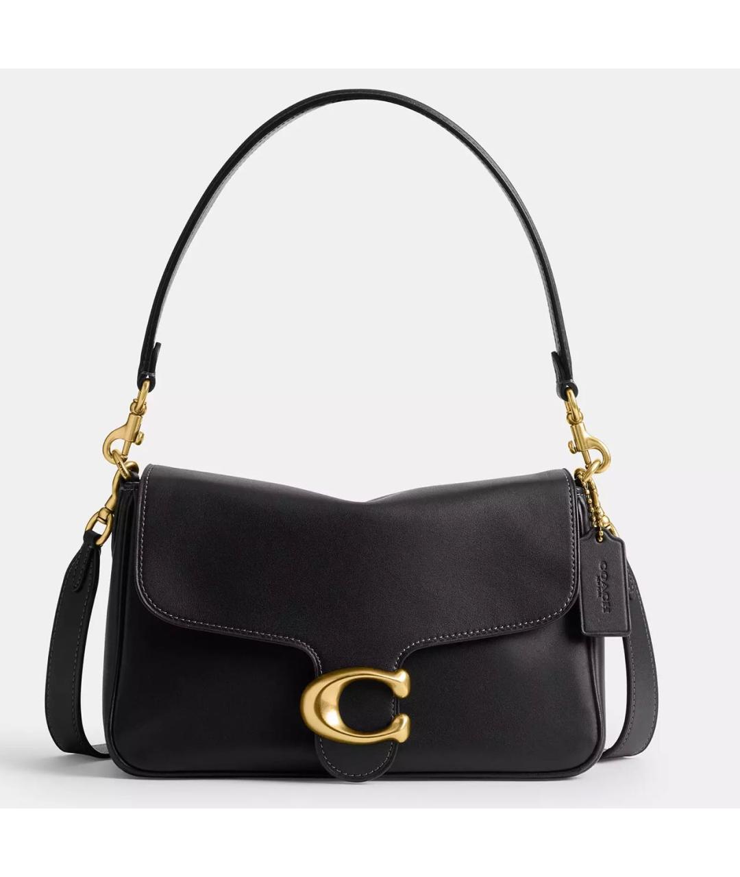 COACH Черная кожаная сумка через плечо, фото 9
