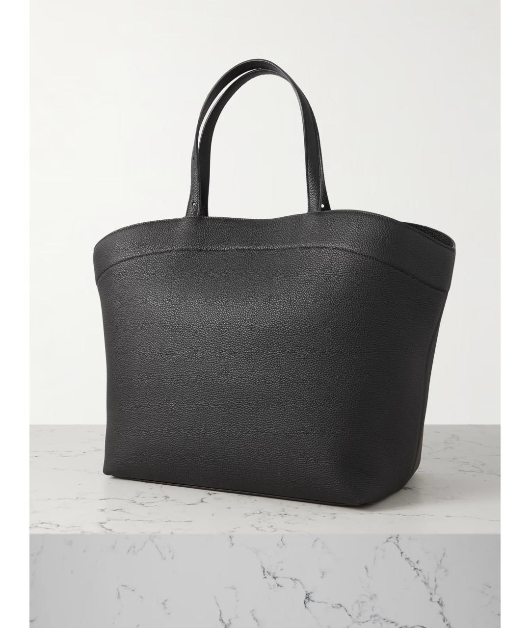 Savette Черная кожаная сумка тоут, фото 3