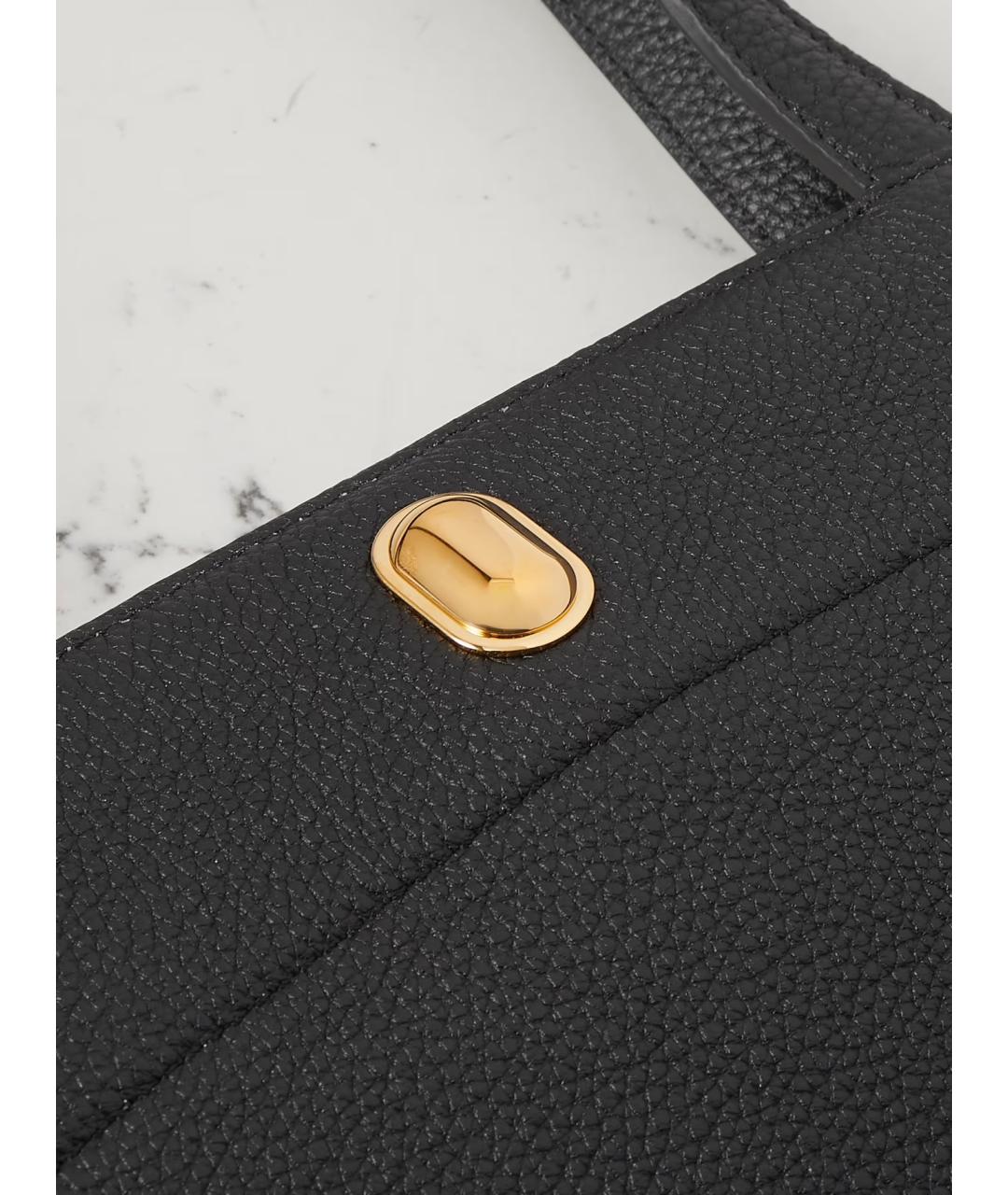 Savette Черная кожаная сумка тоут, фото 4