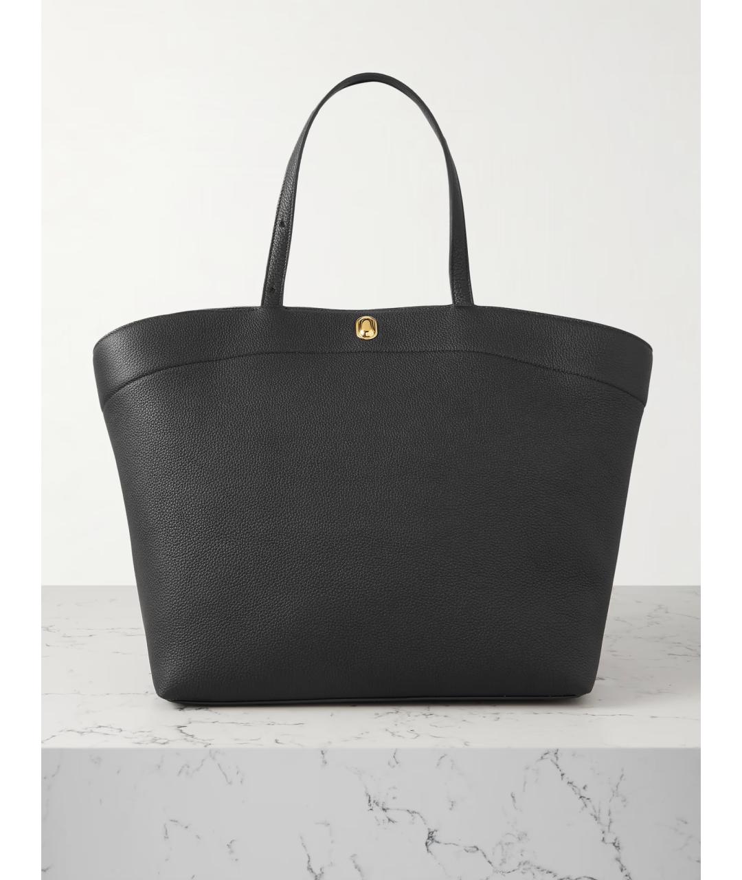 Savette Черная кожаная сумка тоут, фото 6