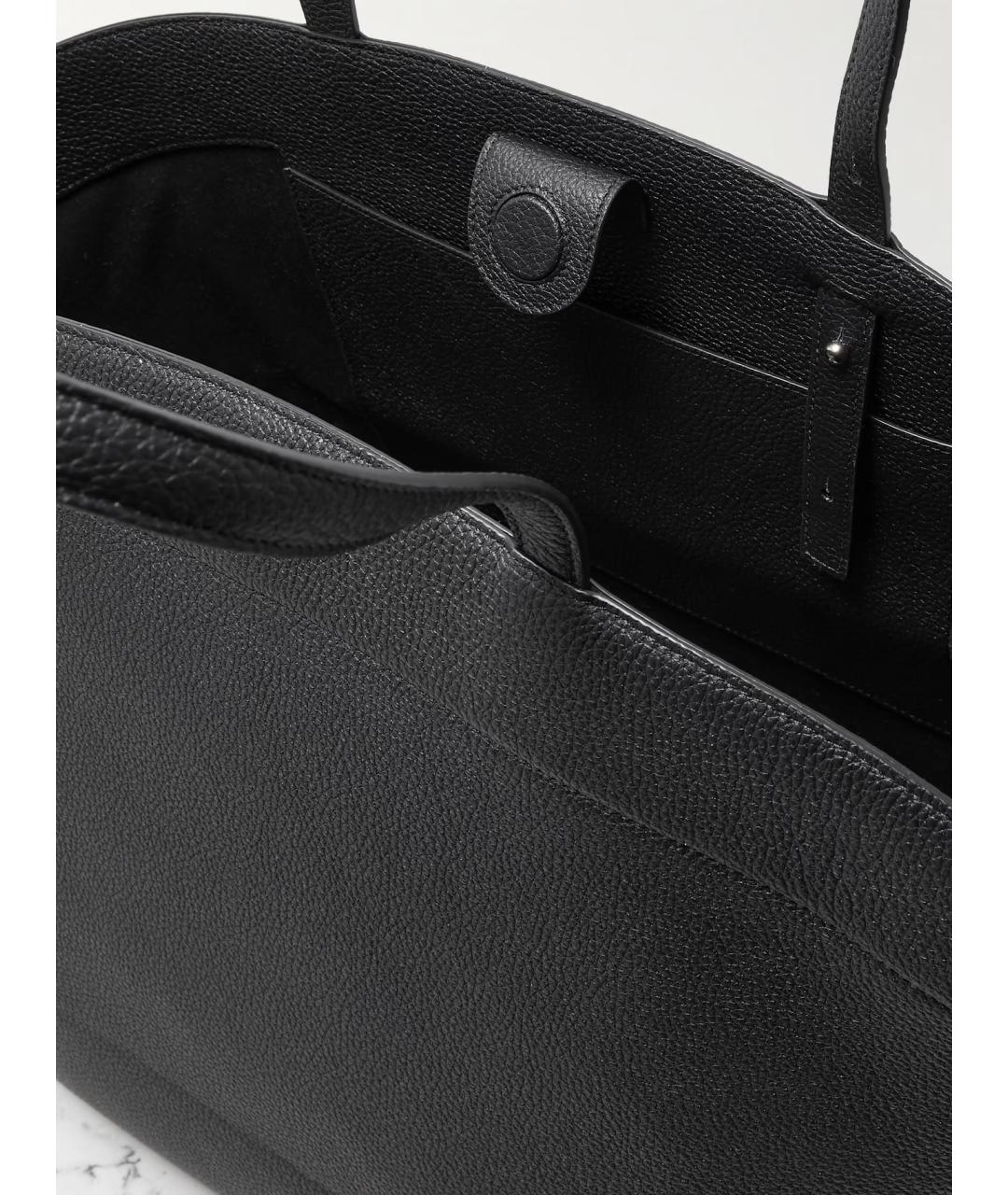 Savette Черная кожаная сумка тоут, фото 5