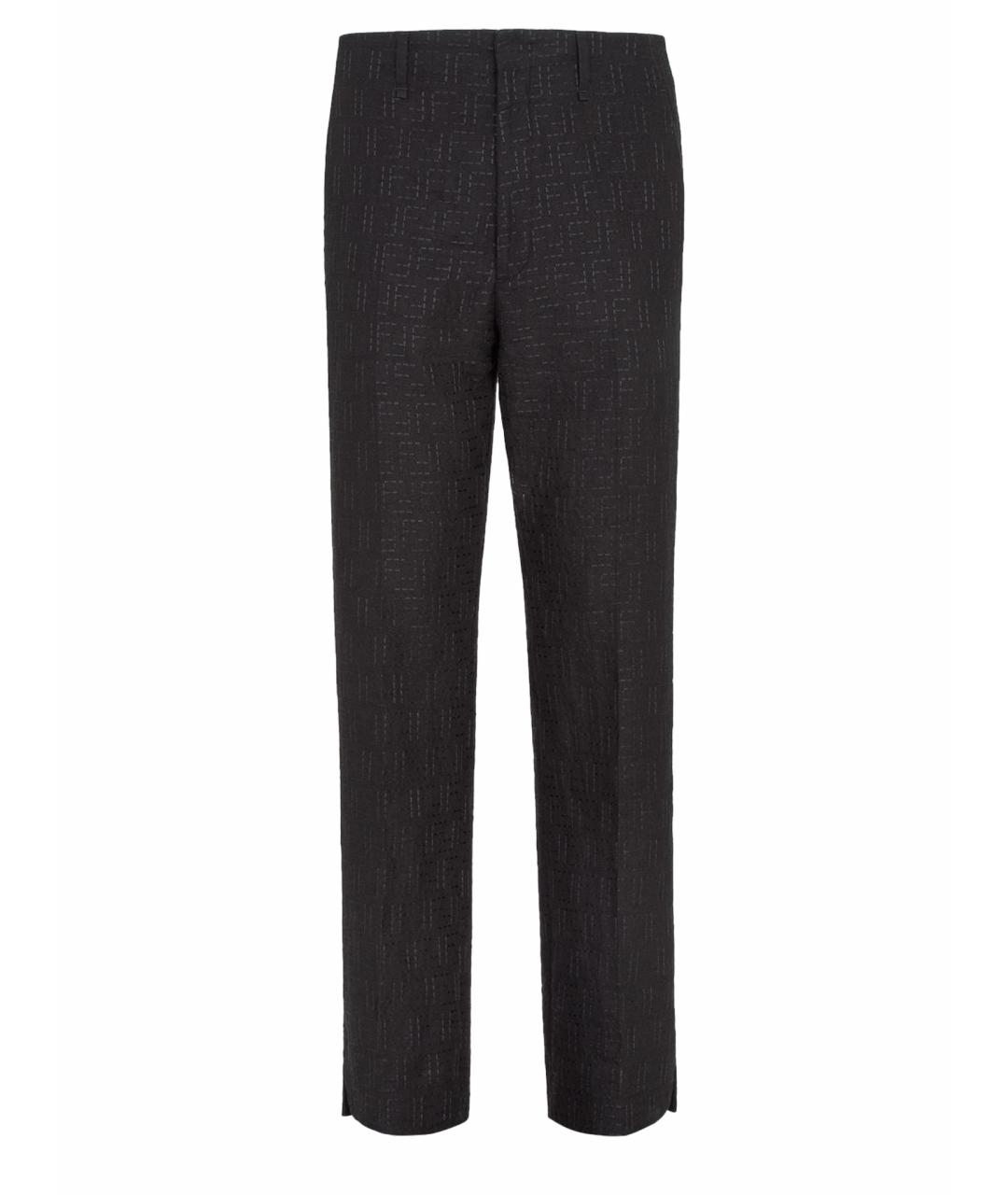 FENDI Черные льняные повседневные брюки, фото 1