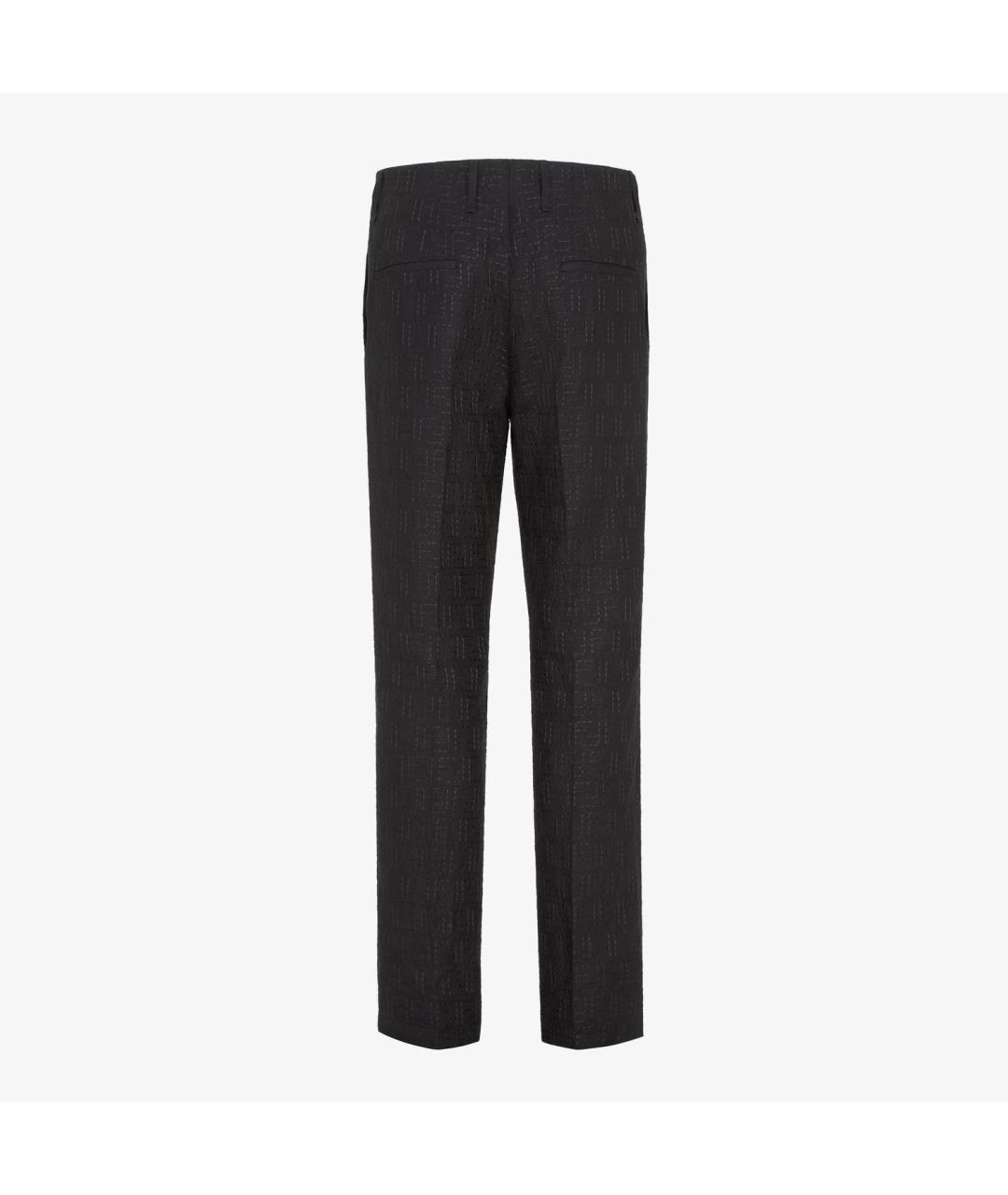 FENDI Черные льняные повседневные брюки, фото 2