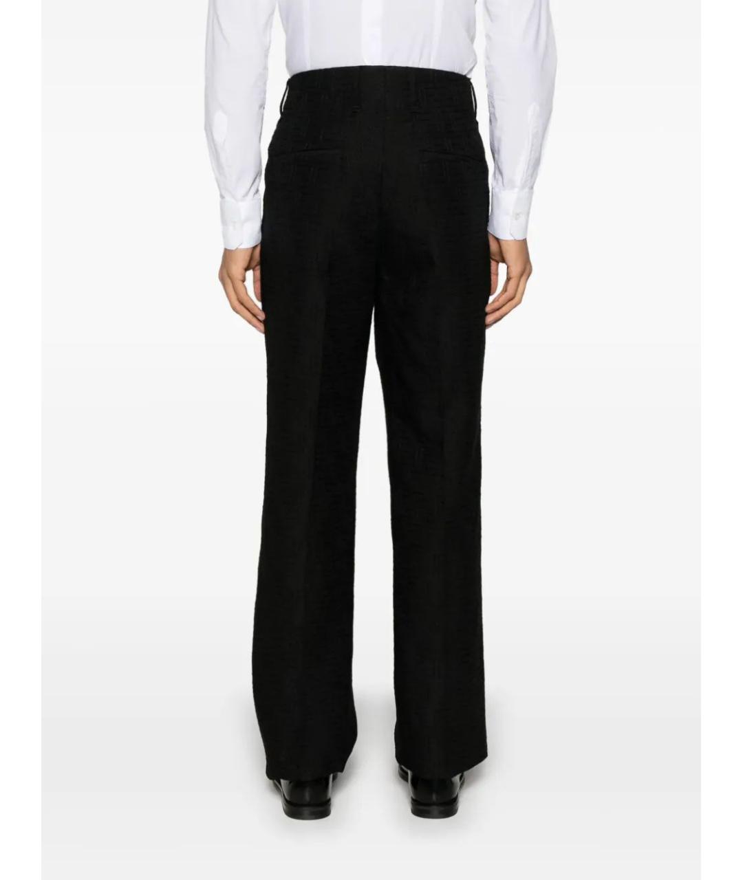FENDI Черные льняные повседневные брюки, фото 4