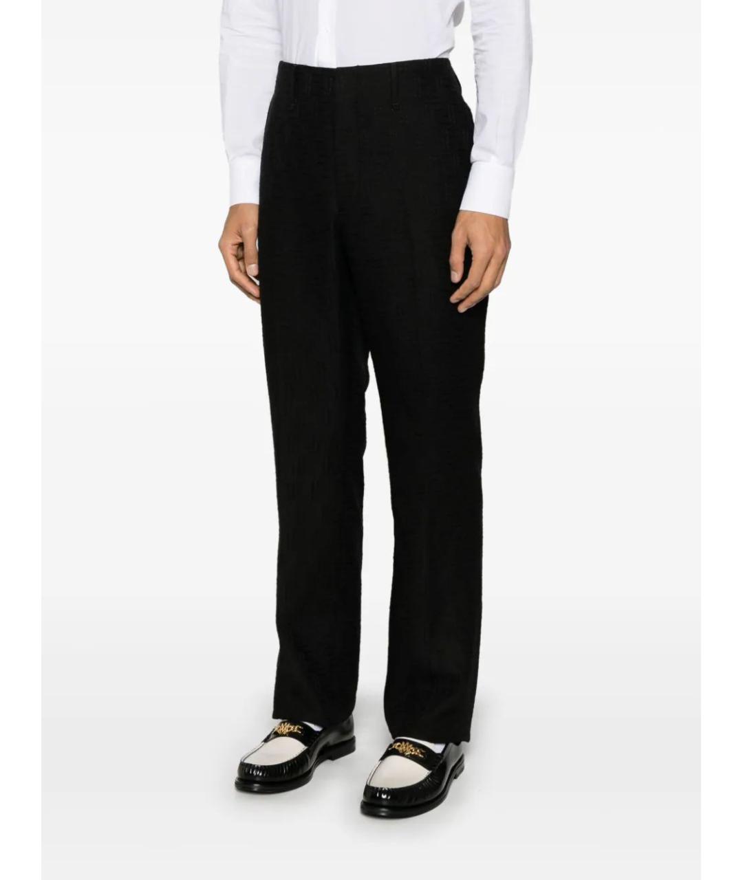 FENDI Черные льняные повседневные брюки, фото 3