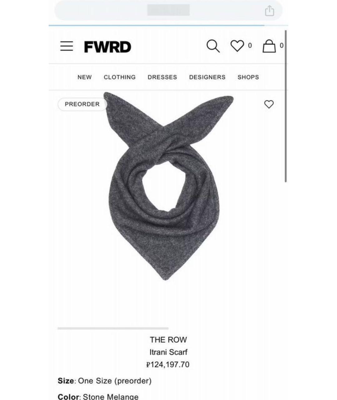 THE ROW Серый кашемировый платок, фото 7