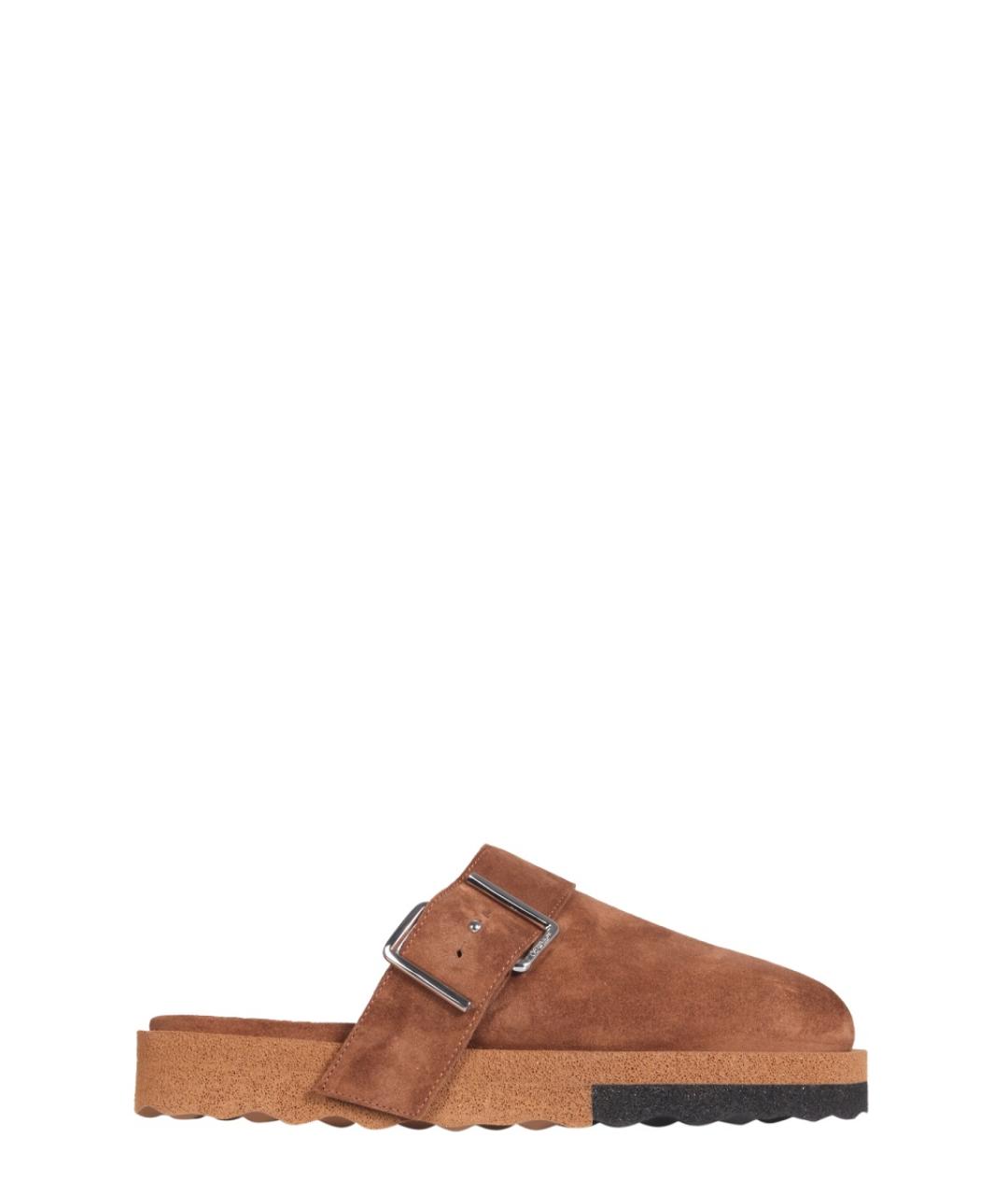 OFF-WHITE Коричневые замшевые сандалии, фото 1