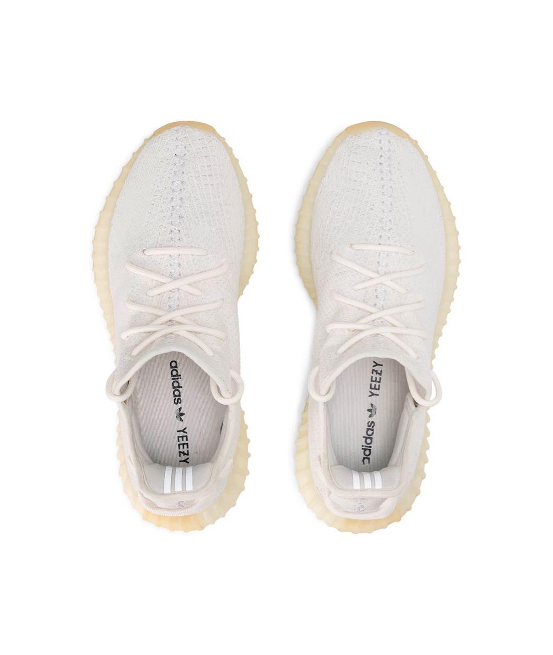 ADIDAS YEEZY Белые текстильные низкие кроссовки / кеды, фото 3