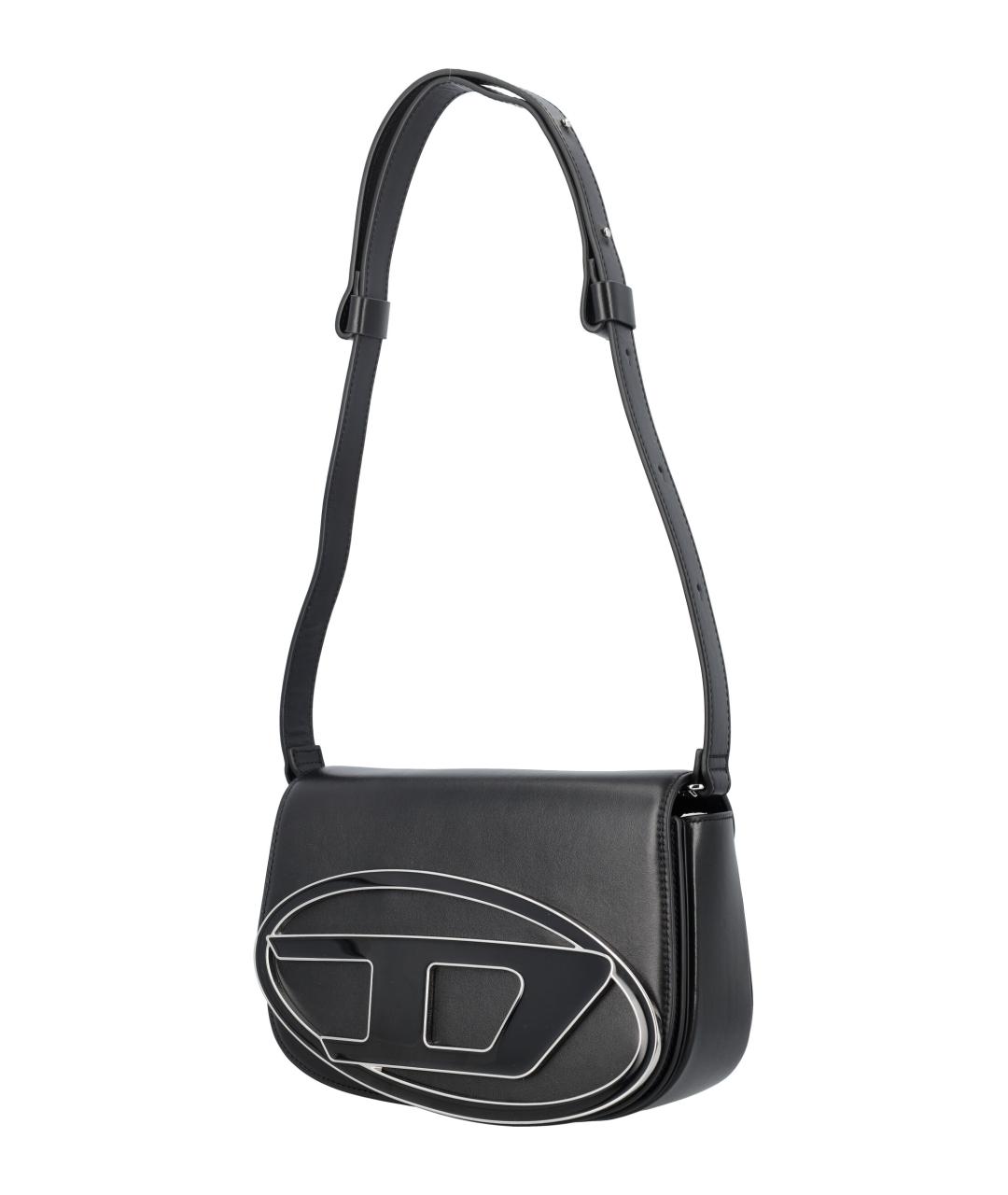 DIESEL Черная кожаная сумка через плечо, фото 3