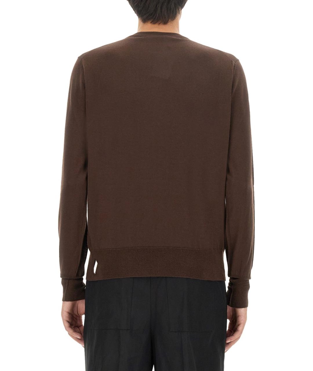 PT TORINO Коричневый шерстяной джемпер / свитер, фото 3